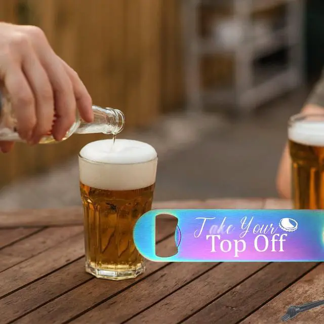 Alt view image 4 of 5 - Funny Rainbow Colors Stainless Steel Flat Bottle Opener, Simple and Effective Bottle Openers flat bottle opener bartender Joke Gifts For Friend Boyfriend Men Drinking Lovers Girls