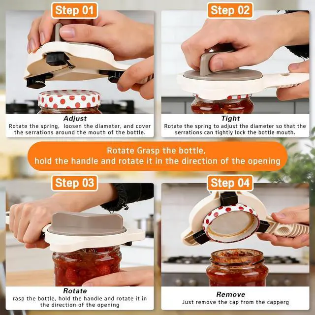 Alt view image 7 of 7 - Jar Opener for Seniors Non-Slip Multi Lid Opener | Opens jars, bottles and lids with less effort Adjustable design fits multiple lid sizes Ideal for seniors and weak hands