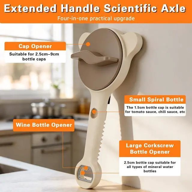 Alt view image 4 of 7 - Jar Opener for Seniors Non-Slip Multi Lid Opener | Opens jars, bottles and lids with less effort Adjustable design fits multiple lid sizes Ideal for seniors and weak hands