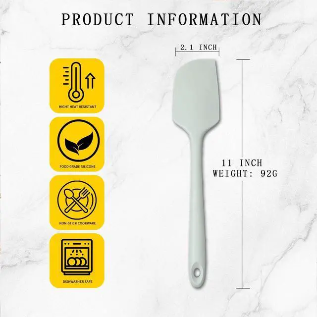Alt view image 2 of 7 - 600ºF Heat Resistant Large Silicone Spatula 11.3" Rubber spatula | 2 Pack Silicone Spatula Set for Baking,Scraping,Mixing Nonstick Cookware Safe Flexible Utensil for Cooking
