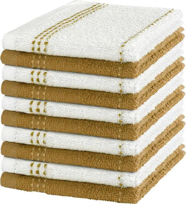Alt view image 5 of 7 - DecorRack 100% Cotton Washcloths 12x12 in, Blue Set (10 Pack)