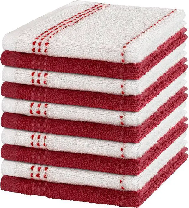 Alt view image 3 of 7 - DecorRack 100% Cotton Washcloths 12x12 in, Blue Set (10 Pack)