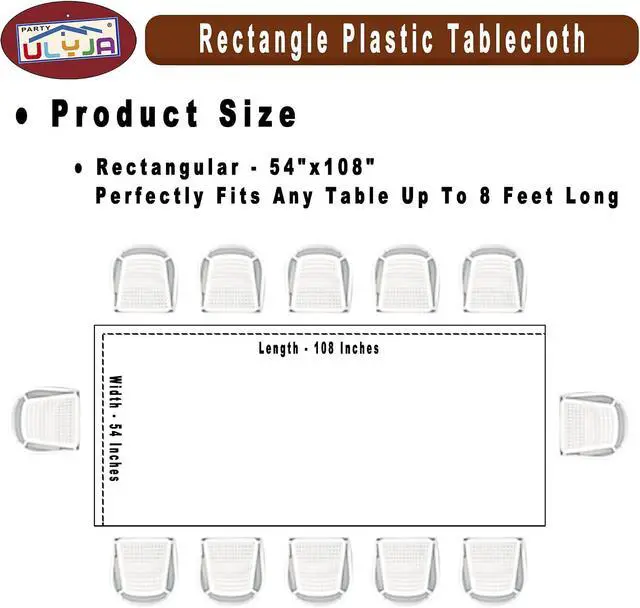 Alt view image 5 of 7 - PARTY ULYJA Teal Tablecloths Plastic 3-Pack Premium 54 Inches x 108 Inches Disposable Table Covers Decorative Table Cloths for Rectangle Tables