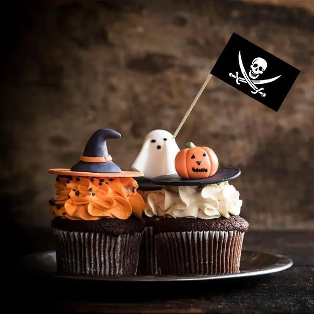 Alt view image 3 of 6 - Pirate Toothpicks Flag Jack Rackham Small Mini Cocktail Fruit Cupcakes Toppers Food Stick Flags Decorations, 100 Pack