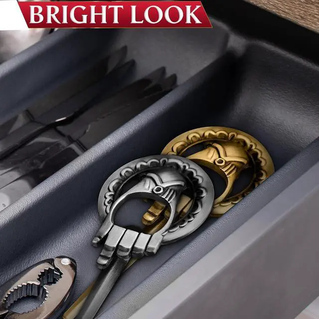 Alt view image 5 of 7 - Hand Bottle Opener, 2 Pcs, Pocket Size, Bronze & Silver Finish, Zinc Alloy | Hand-Shaped Beer Opener Set; 4.6" x 1.9"; Compact, Lightweight Design, Gift Packaging; for Collectors, or Home and Bar Use
