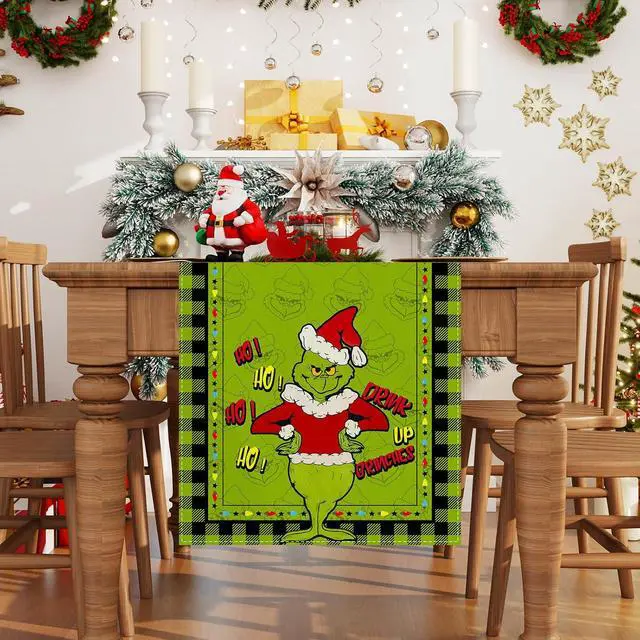 Alt view image 2 of 6 - Christmas Table Runner Xmas Winter Holiday Decorations for Home | Packing List:1 Pc Table Runner; Size:13×72 Inches Long; Material:Polyester; Perfect for Dining Room Table Decor