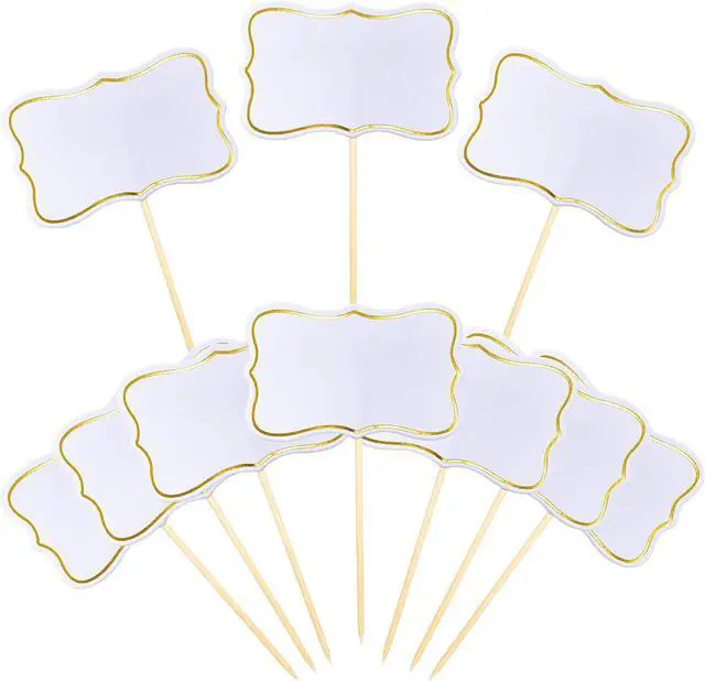 Main image of 56 PCS White Cheese Markers Cake Topper Toothpick Cupcake Toppers for Charcuterie Board Buffet Labels Blank Toothpick Flags Appetizer Signs Cupcake Toppers Picks for Charcuterie Board Decorations