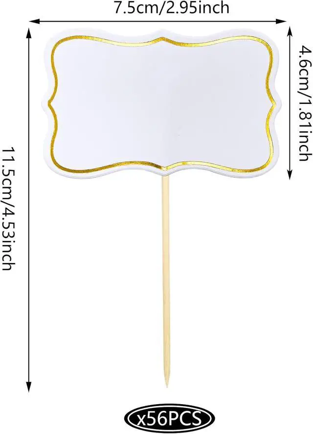 Alt view image 2 of 7 - 56 PCS White Cheese Markers Cake Topper Toothpick Cupcake Toppers for Charcuterie Board Buffet Labels Blank Toothpick Flags Appetizer Signs Cupcake Toppers Picks for Charcuterie Board Decorations