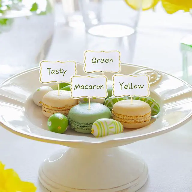 Alt view image 5 of 7 - 56 PCS White Cheese Markers Cake Topper Toothpick Cupcake Toppers for Charcuterie Board Buffet Labels Blank Toothpick Flags Appetizer Signs Cupcake Toppers Picks for Charcuterie Board Decorations