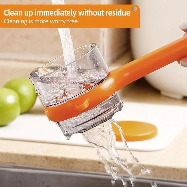 Alt view image 3 of 6 - Double-Sided Stainless Steel Peeling Knife With Storage Box (Orange) | Vegetable Fruit Peeler Container, Vegetable Peelers for Home Kitchen, Double-Sided Stainless Steel Multi-Function Peeler