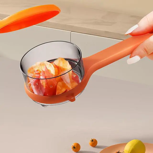 Alt view image 4 of 6 - Double-Sided Stainless Steel Peeling Knife With Storage Box (Orange) | Vegetable Fruit Peeler Container, Vegetable Peelers for Home Kitchen, Double-Sided Stainless Steel Multi-Function Peeler
