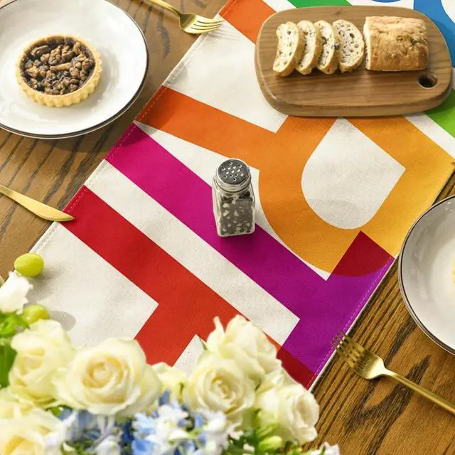 Alt view image 4 of 7 - Artoid Mode Colorful Happy Birthday Table Runner, Seasonal Kitchen Dining Table Decoration for Home Party Decor 13x72 Inch