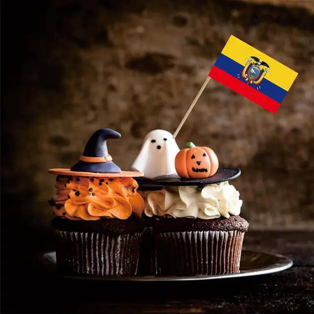 Alt view image 3 of 7 - Ecuador Toothpick Flag Ecuadoran Small Mini Cocktail Fruit Cupcakes Toppers Food Stick Flags Decorations,100 Pack
