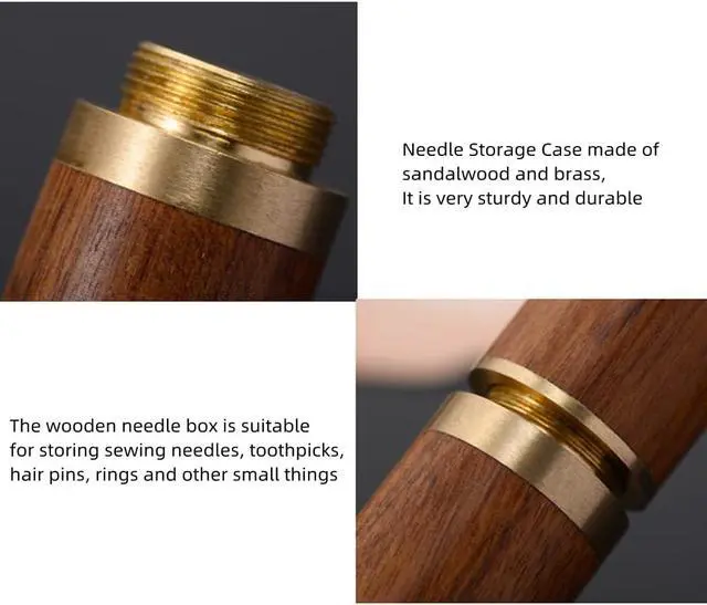 Alt view image 6 of 6 - 3 Pack Wood Toothpick Holder Portable Mini Pocket Tooth Pick Box Handmade Craft Toothpick Dispenser Bucket