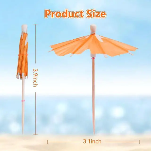 Alt view image 7 of 7 - 100PCS Drink Umbrellas for Cocktail, Party Mini Paper Flower Umbrella Picks | Floral Drink Umbrellas, Tropical Cocktail Umbrella Picks, Hawaiian Luau Party Decorations, Tiki Drink Toppers Skewers