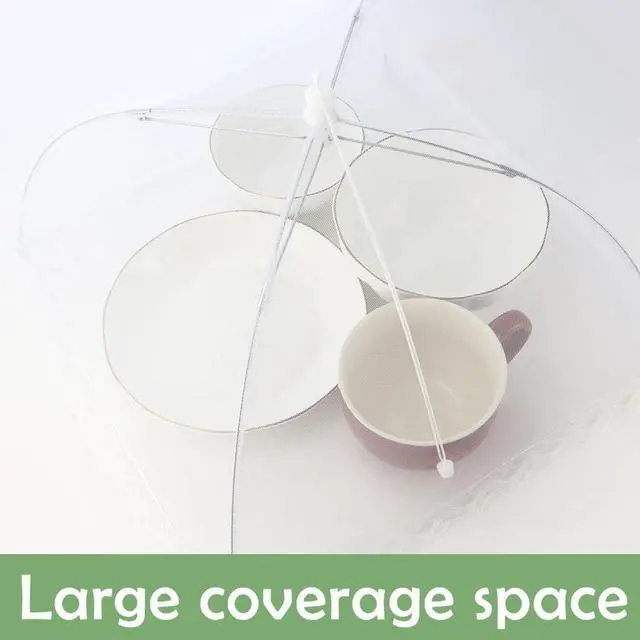 Alt view image 3 of 6 - 4 Pack 14" Pop-Up Mesh Food Covers Collapsible Umbrella Tent for Picnic | Reusable and Collapsible, Umbrella Net Food Tents, Foldable Mesh Screen Tents, For Outdoors Parties Picnics