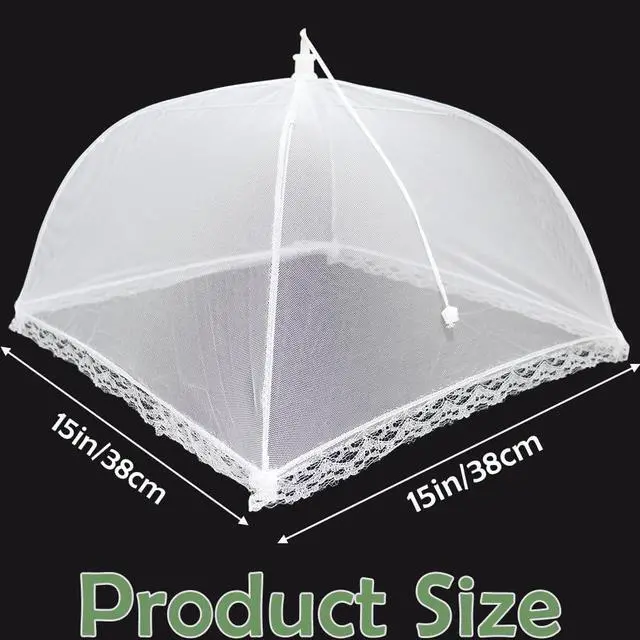 Alt view image 2 of 6 - 4 Pack 14" Pop-Up Mesh Food Covers Collapsible Umbrella Tent for Picnic | Reusable and Collapsible, Umbrella Net Food Tents, Foldable Mesh Screen Tents, For Outdoors Parties Picnics