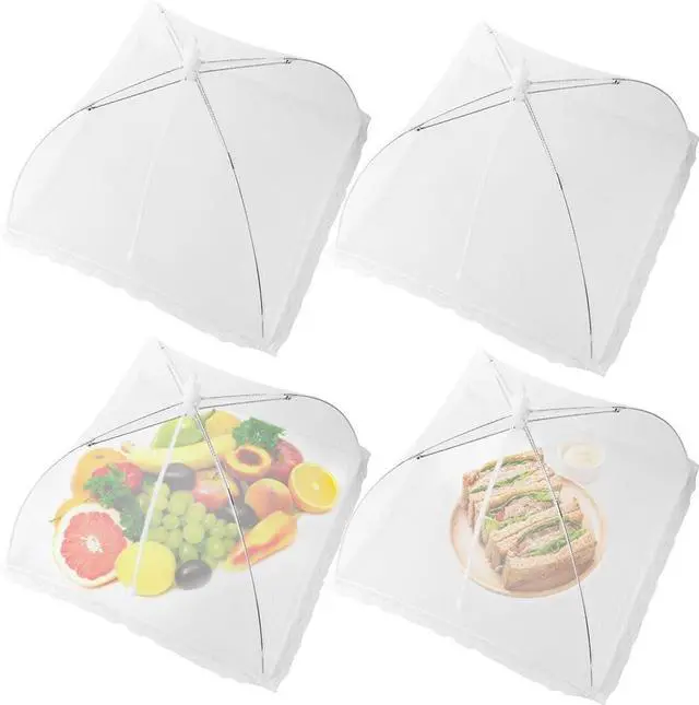 Main image of 4 Pack 14" Pop-Up Mesh Food Covers Collapsible Umbrella Tent for Picnic | Reusable and Collapsible, Umbrella Net Food Tents, Foldable Mesh Screen Tents, For Outdoors Parties Picnics