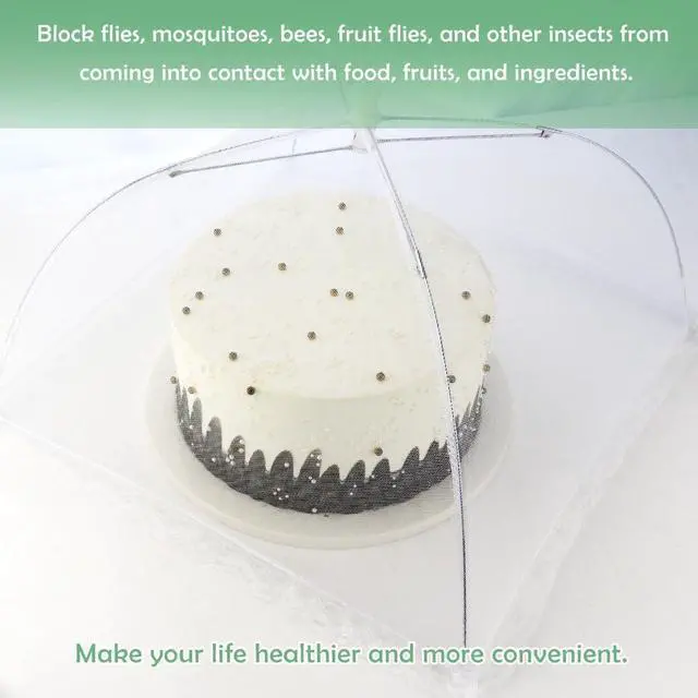 Alt view image 6 of 6 - 4 Pack 14" Pop-Up Mesh Food Covers Collapsible Umbrella Tent for Picnic | Reusable and Collapsible, Umbrella Net Food Tents, Foldable Mesh Screen Tents, For Outdoors Parties Picnics
