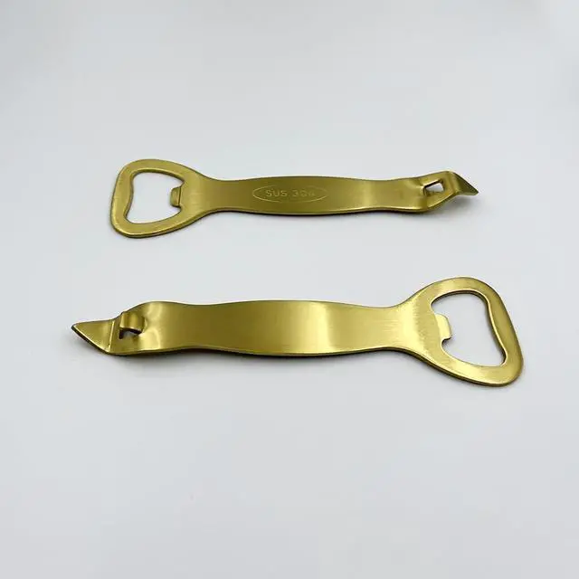 Alt view image 2 of 7 - 2 Pcs Gold Bottle Opener Stainless Steel Can Punch Opener Church Key Can Opener Beer Openers for Bar Kitchen Party, Gift for Men Husband Father Boyfriend