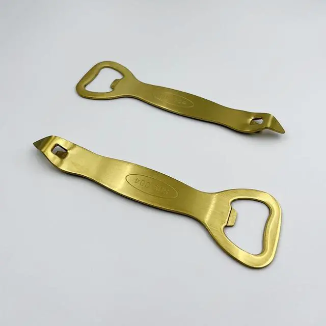 Alt view image 5 of 7 - 2 Pcs Gold Bottle Opener Stainless Steel Can Punch Opener Church Key Can Opener Beer Openers for Bar Kitchen Party, Gift for Men Husband Father Boyfriend