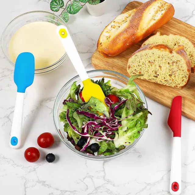 Alt view image 2 of 6 - Webake Mini Silicone Spatula Set, Non-Stick Small Spatulas with Sturdy Handle, Nice for Small Jars and Cans, Mixing, Cooking and Baking, Heat Resistant and Dishwasher Safe, Great for Kitchen Use