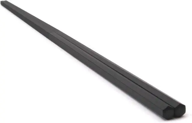 Alt view image 3 of 6 - Hexagon Shape 5 Pairs PBT Plastic Chopsticks Reusable Chopsticks Dishwasher Safe, Non-slip, Lightweight, 9 Inches, Black, Made in Japan