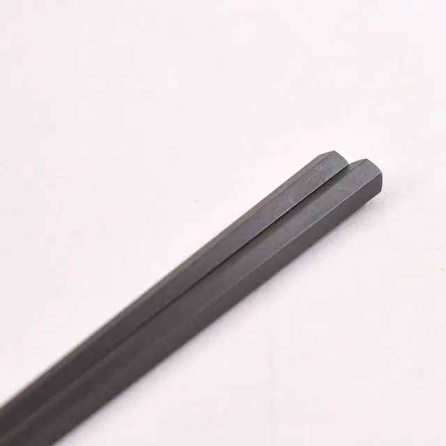 Alt view image 4 of 6 - Hexagon Shape 5 Pairs PBT Plastic Chopsticks Reusable Chopsticks Dishwasher Safe, Non-slip, Lightweight, 9 Inches, Black, Made in Japan