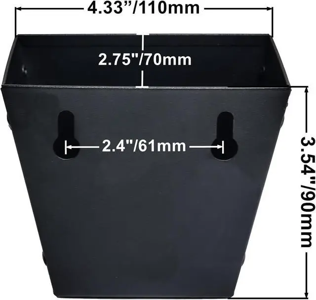 Alt view image 6 of 6 - Stainless Steel Beer Bottle Cap Catcher Wall Mounted with Drain Hole | Black Soda Top Bucket, Powder Coated, Mountable with Screws for Post Table Cooler
