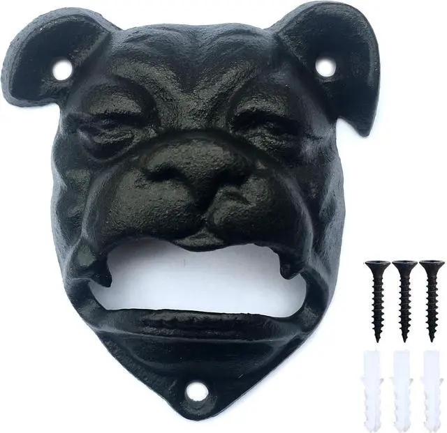Main image of MGTECH Bulldog Bottle Opener Wall Mounted, Rustic Cast Iron Dog Beer Opener