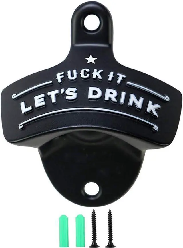 Main image of Bottle Opener Wall Mounted, Christmas Funny Wall Mount Bottle Opener for Men Dad Beer Lovers,Novelty Birthday Fathers Day with Mounting Screws Wall Anchors1 Pack)