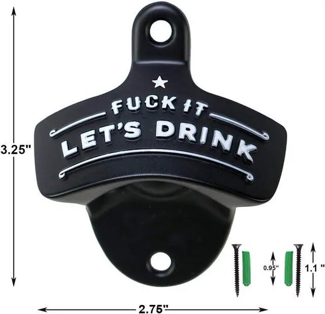 Alt view image 2 of 7 - Bottle Opener Wall Mounted, Christmas Funny Wall Mount Bottle Opener for Men Dad Beer Lovers,Novelty Birthday Fathers Day with Mounting Screws Wall Anchors1 Pack)