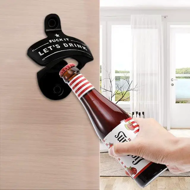 Alt view image 6 of 7 - Bottle Opener Wall Mounted, Christmas Funny Wall Mount Bottle Opener for Men Dad Beer Lovers,Novelty Birthday Fathers Day with Mounting Screws Wall Anchors1 Pack)
