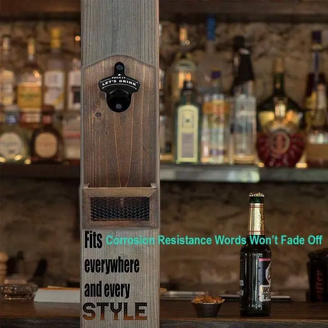Alt view image 7 of 7 - Bottle Opener Wall Mounted, Christmas Funny Wall Mount Bottle Opener for Men Dad Beer Lovers,Novelty Birthday Fathers Day with Mounting Screws Wall Anchors1 Pack)
