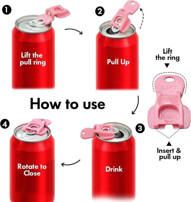 Alt view image 2 of 7 - 12PCS Reusable Can Tab Lifters with Sealing Drink Covers - Effortless Opener & Protector for Soda, Beer & Cans