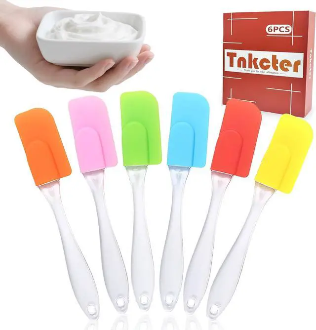 Main image of Mini Silicone Spatula Set 6 Pack Baking Tools Multi Color | Heat Resistant Silicone,Reusable Non Stick Surface,Dishwasher Safe,Colorful Tools for Baking Cooking