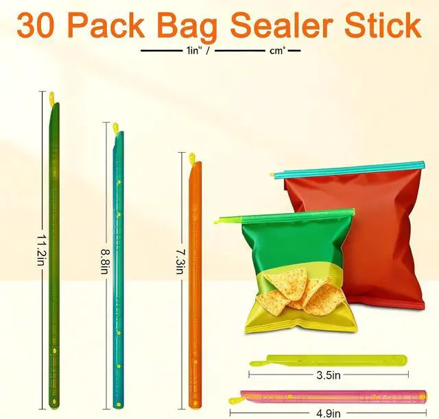 Alt view image 2 of 6 - 30 PCS Chip Clips & Bag Sealers, Reusable Food Bag Clips with 5 Sizes | Airtight reusable clips keep chips, bread, coffee and freezer foods fresh with 5 assorted sizes for everyday kitchen storage.