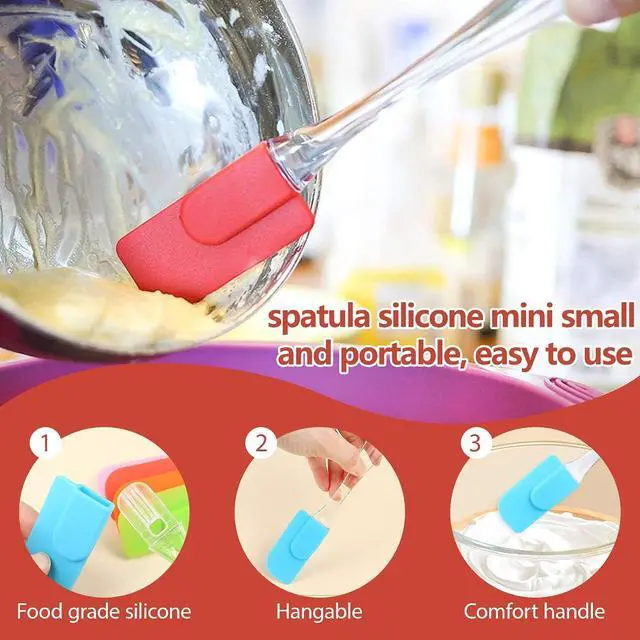 Alt view image 3 of 6 - Mini Silicone Spatula Set 6 Pack Baking Tools Multi Color | Heat Resistant Silicone,Reusable Non Stick Surface,Dishwasher Safe,Colorful Tools for Baking Cooking