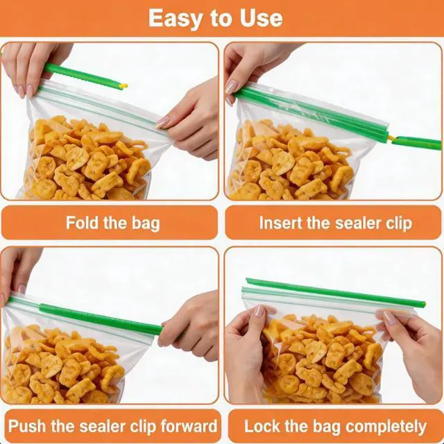 Alt view image 4 of 6 - 30 PCS Chip Clips & Bag Sealers, Reusable Food Bag Clips with 5 Sizes | Airtight reusable clips keep chips, bread, coffee and freezer foods fresh with 5 assorted sizes for everyday kitchen storage.