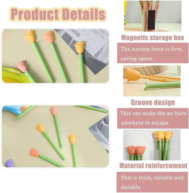 Alt view image 3 of 6 - Ouliget Magnetic Refrigerator Sealing Clip,Cute Rose Shaped Food Packages Clips,Chip Clips with Magnet Storage Box Fridge Magnets,Food Freshness Bag Clip Kitchen Accessories,2 Pieces of 10