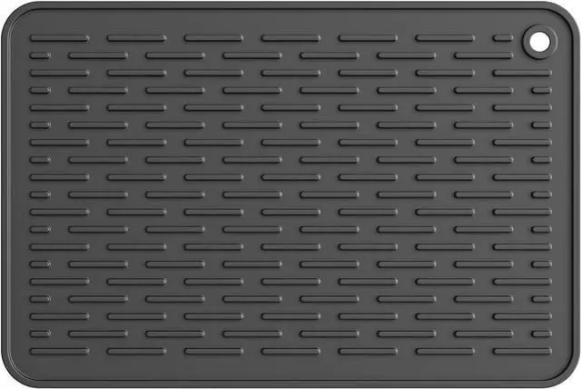 Main image of ME.FAN Silicone Dish Drying Mat for Kitchen Counter, Dish Drying Pad for Sink, Refrigerator or Drawer, Countertop Protection Pad S - 12'' x 8'' - Black