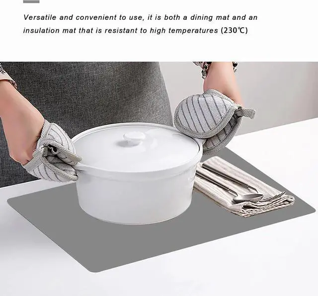 Alt view image 6 of 6 - Silicone Placemats, Food-Grade Non-Slip Waterproof, Dining, Countertop Protector, Kitchen Counter Mat, Heat Resistant, Baking mat Dishwasher Safe