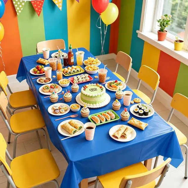 Alt view image 5 of 7 - 2 Pack Royal Blue Plastic Table Cloth Disposable Rectangle Tablecloth 54 x 108 Inch, Royal Blue Plastic Table Covers for Birthday Wedding Banquet Picnic Holiday Party Decorations