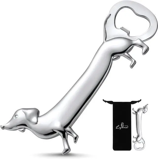 Main image of Dachshund Dog Bottle Opener Beer Opener, Dachshund Gifts Sausage Dog Gifts Funny Novelty Cute Wiener Dog Doxie Gifts, Silver