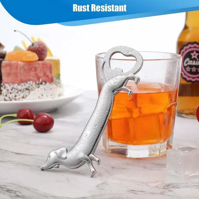 Alt view image 6 of 7 - Dachshund Dog Bottle Opener Beer Opener, Dachshund Gifts Sausage Dog Gifts Funny Novelty Cute Wiener Dog Doxie Gifts, Silver