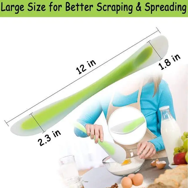 Alt view image 3 of 7 - Silicone Spatula and Scraper Spoon for Heat Resistant Better Cooking, Baking, Spreading & Mixing Ideal Gifts for Dad or Mom Kitchen Gadget Cake Accessory for Good Grip Home Utensil Green