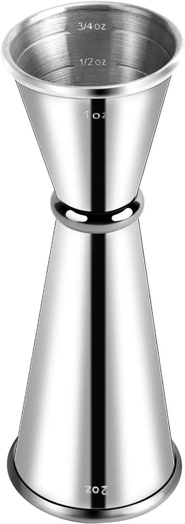 Main image of Briout Double Cocktail Jigger for Bartending, 2 OZ & 1 OZ, Rolled Edge | Premium 304 18/8 Stainless Steel, Internal Measurements, Japanese Jigger, Ideal for Bartending
