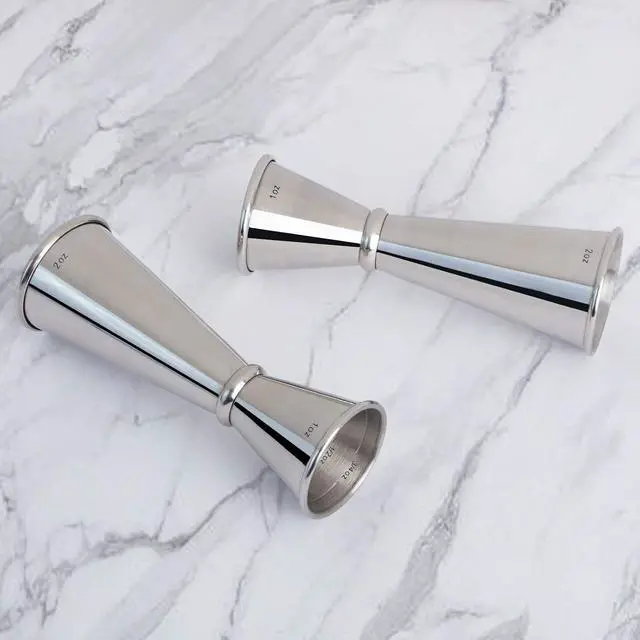 Alt view image 4 of 7 - Briout Double Cocktail Jigger for Bartending, 2 OZ & 1 OZ, Rolled Edge | Premium 304 18/8 Stainless Steel, Internal Measurements, Japanese Jigger, Ideal for Bartending