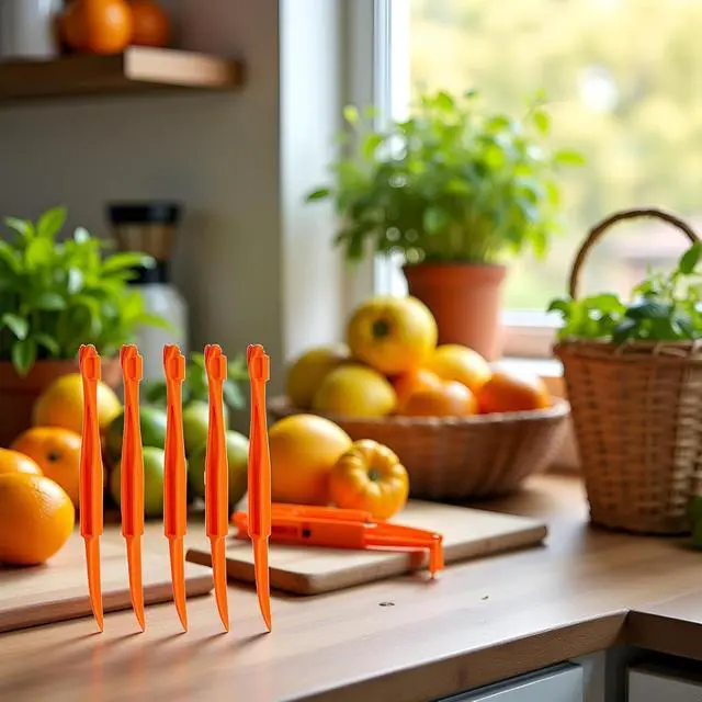 Alt view image 3 of 7 - 5Pcs Orange Plastic Peeler Remover Multifunctional Easy Open Fast Peeling Knife Citrus Lemon Cutter Fruit Opener Tools Graters, Peelers and Slicers(ZS425)
