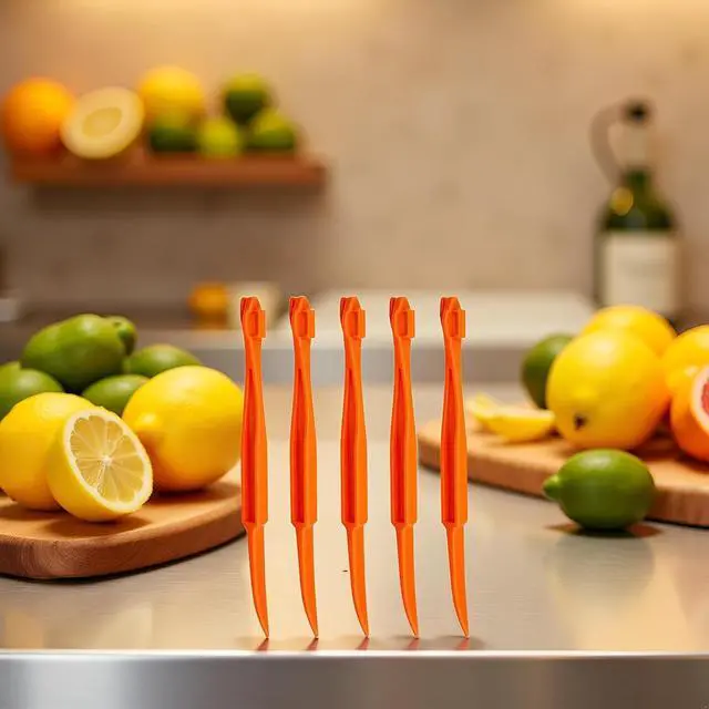 Alt view image 7 of 7 - 5Pcs Orange Plastic Peeler Remover Multifunctional Easy Open Fast Peeling Knife Citrus Lemon Cutter Fruit Opener Tools Graters, Peelers and Slicers(ZS425)